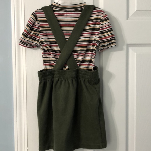 Green skirt and striped top size 4/5  in excellent condition - Picture 2 of 5
